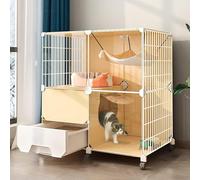 Cat Cage, Cat House Cage Cat Trap Large Indoor Cat Cages with Litter Box - Large Indoor Cat Playpen for Cat (Size : 77 * 47 * 112cm) (77 * 47 * 77cm)