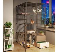 Cat Cage - Cat Kennel Catio Outdoor Cat Enclosure, Diy Cat Playpen Cat Cages Indoor Large with Litter Box Large Exercise Place Ideal for 1-4 Cat (Size : 75 * 95 * 145cm)