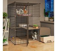 Cat Cage - Cat Kennel Catio Outdoor Cat Enclosure,Diy Cat Playpen Cat Cages Indoor Large with Litter Box Large Exercise Place Ideal for 1-4 Cat (Size : 111 * 95 * 109cm-a)