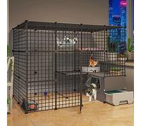 Cat Cage - Cat Kennel Catio Outdoor Cat Enclosure,Diy Cat Playpen Cat Cages Indoor Large with Litter Box Large Exercise Place Ideal for 1-4 Cat (Size : 147 * 95 * 109cm)