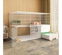 Cat Cage - Cat Pen Cat Playpen Diy Pets Playpen Exercise Yard Fence Cage with Door and Closed Cat Litter Box, Easy to Clean and Remove Odor for Small Pets Rabbits Hedgehogs Cat Guinea Pigs