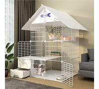 Cat Cage - Cat Playpen,Cat Cage With Cat Litter Box,Ferret Cage With Door Diy Pets Playpen Cats Crate Cage Kennel Foldable Fence Yard For Small Pets Rabbits Hedgehogs Cat,Set a-111 * 85 * 145CM-B