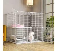 Cat Cage - Cat Playpen, Cat Crates for Indoor Cats, Puppy Playpen 2 Tier Cat Cage Indoor Detachable Metal Wire with Door for Rabbit, Bunny, Guinea Pig, Chinchilla
