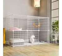 Cat Cage - Cat Playpen, Cat Crates for Indoor Cats, Puppy Playpen 2 Tier Cat Cage Indoor Detachable Metal Wire with Door for Rabbit, Bunny, Guinea Pig, Chinchilla