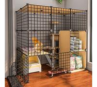 Cat Cage - Cat Playpen,diy Pets Playpen, Metal Enclosure Net Exercise Yard Fence Cage Small Animals Cage with Door FANDIAO