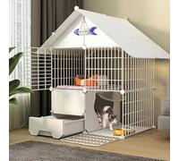 Cat Cage - Cat Playpen, ferret cage with Door and Closed Cat Litter Box Diy Pets Playpen Cats Crate Cage Kennel Foldable Fence Yard Barrier for Small Pets Rabbits Hedgehogs Cat