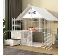 Cat Cage - Cat Playpen, ferret cage with Door and Closed Cat Litter Box Diy Pets Playpen Cats Crate Cage Kennel Foldable Fence Yard Barrier for Small Pets Rabbits Hedgehogs Cat