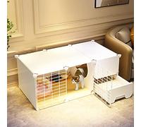 Cat Cage - Cat Playpen Large DIY Enclosures For Small Animal Detachable Metal Pet Crates With Enclosed Cat Litter Box Kitten House Kennels - For Small Animal (Color : C, Size : 107 * 47 * 37cm)