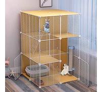 Cat Cage,cat Playpen Metal Wire Kennels Crate Small Animal Cage Ideal for 1-2 Cat,75 * 75 * 109cm