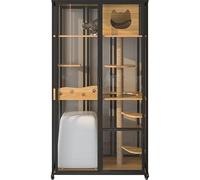 Cat cage cat villa glass super large space litter cabinet three-story household indoor (A) living rooms
