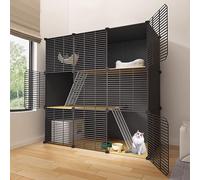 Cat Cage Corner Cat Kennels, Indoor DIY Cat Playpen for Small Animal, Strong Carrying Capacity, Refinement Grid, Oxford Cloth Floor Mats Easy to Clean