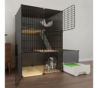 Cat Cage Corner, Large 3-Tier Cat Kennels, Cat Playpen, Cat Cages Indoor Large with Litter Tray, Cat Cage Playpen, Cat Enclosure Fencing, Enclosures Large Exercise Place for 1-4 Ca