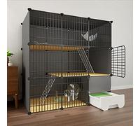 Cat Cage Corner, Large 3-Tier Cat Kennels, Cat Playpen, Cat Cages Indoor Large with Litter Tray, Cat Cage Playpen, Cat Enclosure Fencing, Enclosures Large Exercise Place for 1-4 Ca
