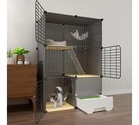 Cat Cage Corner, Large 3-Tier Cat Kennels, Cat Playpen, Cat Cages Indoor Large with Litter Tray, Cat Cage Playpen, Cat Enclosure Fencing, Enclosures Large Exercise Place for 1-4 Ca