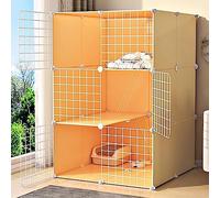 Cat Cage, DIY Cat Playpen, Cat Kennels for Indoor Cats, With litter box and cat hammock, Collapsible Pet Cage, Cat House, Exercise Place Ideal for 1-2 Cat, Ferret, Chinchilla, Rabbit (Size (75 * 7