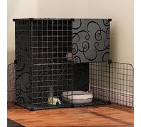 Cat Cage, DIY Cat Playpen, Cat Kennels for Indoor Cats, With litter box and cat hammock, Collapsible Pet Cage, Cat House, Exercise Place Ideal for 1-2 Cat, Ferret, Chinchilla, Rabbit (Size (75 * 3
