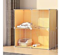 Cat Cage, DIY Cat Playpen, Cat Kennels for Indoor Cats, With litter box and cat hammock, Collapsible Pet Cage, Cat House, Exercise Place Ideal for 1-2 Cat, Ferret, Chinchilla, Rabbit (Size (75 * 3