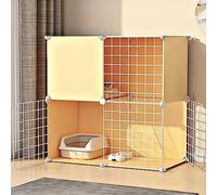 Cat Cage, DIY Cat Playpen, Cat Kennels for Indoor Cats, With litter box and cat hammock, Collapsible Pet Cage, Cat House, Exercise Place Ideal for 1-2 Cat, Ferret, Chinchilla, Rabbit (Size (75 * 3