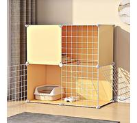 Cat Cage, DIY Cat Playpen, Cat Kennels for Indoor Cats, With litter box and cat hammock, Collapsible Pet Cage, Cat House, Exercise Place Ideal for 1-2 Cat, Ferret, Chinchilla, Rabbit (Size (75 * 4