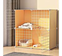 Cat Cage, DIY Cat Playpen, Cat Kennels for Indoor Cats, With litter box and cat hammock, Collapsible Pet Cage, Cat House, Exercise Place Ideal for 1-2 Cat, Ferret, Chinchilla, Rabbit (Size (75 * 3