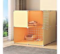 Cat Cage, DIY Cat Playpen, Pet Cage, Wire Kennels Crate, Easy to Assemble Cattery, Suitable for puppies, kittens, guinea pigs, ferrets, chinchillas, rabbits, Exercise Place Ideal)