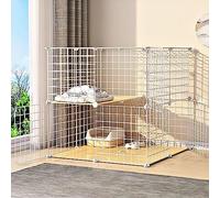Cat Cage, DIY Cat Playpen, Pet Cage, Wire Kennels Crate, Easy to Assemble Cattery, Suitable for puppies, kittens, guinea pigs, ferrets, chinchillas, rabbits, Exercise Place Ideal)