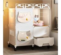 Cat Cage Enclosure DIY Cat Fence, Cat Crates for Indoor Cats with Wheels, Easy to Move, Reinforced Platform, Load-bearing 20kg (Color : Package 2, Size : 72x47x77cm)