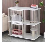 Cat Cage Enclosure, Indoor Playpen on Wheels with Anti-Collision Lock for Small Animals, Easy to Install