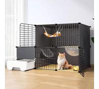 Cat Cage Enclosures Indoor Cat Playpen, Cat Houses for Cats, Separate Dining and Toilet Facilities, Clean and Hygienic (Size : 105x45x70cm)