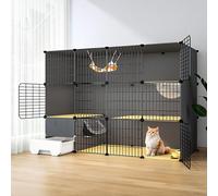 Cat Cage Enclosures Indoor Cat Playpen, Cat Houses for Cats, Separate Dining and Toilet Facilities, Clean and Hygienic (Size : 140x45x105cm)
