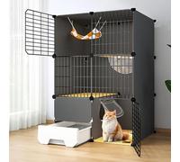Cat Cage Enclosures Indoor Cat Playpen, Cat Houses for Cats, Separate Dining and Toilet Facilities, Clean and Hygienic (Size : 70x45x105cm)