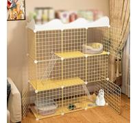 Cat Cage, Ferret Cage, Indoor Cat Enclosure, Cat and Dog Cage, Wire Kennel, Small Animal Cage for Kittens, Chinchillas (119x111x39cm)