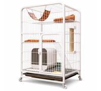 Cat Cage, Foldable Metal, Indoor, 78 x 55 x 110 | Metal Wire Frame, Multi-level Habitat, Limited Space Homes, For Kitten Parents