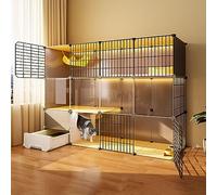 Cat Cage for Indoor Cats, Outdoor Cat Cage - Cat Cages Indoor Large with Litter Box Diy Pet Playpen Metal Kennel Easy to Assemble Ideal for 1-3 Cat,145 * 39 * 107cm