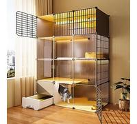 Cat Cage for Indoor Cats, Outdoor Cat Cage - Cat Cages Indoor Large with Litter Box Diy Pet Playpen Metal Kennel Easy to Assemble Ideal for 1-3 Cat