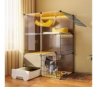 Cat Cage for Indoor Cats, Outdoor Cat Cage - Cat Cages Indoor Large with Litter Box Diy Pet Playpen Metal Kennel Easy to Assemble Ideal for 1-3 Cat