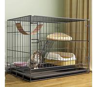 Cat Cage for Indoor Use - Wire Pet Exercise Enclosure with Tray for Easy Cleaning - Ideal for Small Animals like Cats, Ferrets, and Guinea Pigs