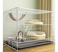 Cat Cage for Indoor Use - Wire Pet Exercise Enclosure with Tray for Easy Cleaning - Ideal for Small Animals like Cats, Ferrets, and Guinea Pigs