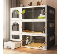 Cat cage indoor big cat house with trash can DIY semi-enclosed dog kennel for 2-3 cats and small animals ventilation design