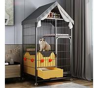 Cat Cage Indoor, Cat Cage Cat Crate Cat Kennel, With pull-out cat litter box, cat climbing ladder, storage on the top, wheels on the bottom, strong support, for 1-2 Cats, Rabbit (Color : A, (A 78