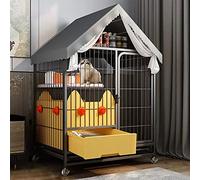 Cat Cage Indoor, Cat Cage Cat Crate Cat Kennel, With pull-out cat litter box, cat climbing ladder, storage on the top, wheels on the bottom, strong support, for 1-2 Cats, Rabbit (Color : A, (A 78