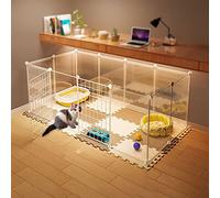 Cat Cage Indoor - Cat Cage Cat Crate Detachable Metal Small Animal Cage DIY Design Kitten Playpen Cat Enclosures Outdoor - for Guinea Pig Rabbits Puppy Cat (Color : Without top, Size : 147x75x47cm)