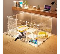 Cat Cage, Indoor Cat Cage DIY Detachable Cat Playpen Outdoor Cat Enclosures, Pet Cages for Cats, Large Exercise Place Ideal for 1-2 Cats - for Small Pet Cat Cat Puppy