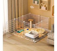 Cat Cage, Indoor Cat Cage DIY Detachable Cat Playpen Outdoor Cat Enclosures, Pet Cages for Cats, Large Exercise Place Ideal for 1-2 Cats - for Small Pet Cat Cat Puppy