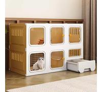 Cat Cage Indoor, Cat Enclosure, Cat Cage Crate, Cat cage with litter box, Cat Playpen, with litter box, cat hammock, enclosed cat cage, for 1-2 Cats, Ferret, Chinchilla, Rabbit, Small Animal