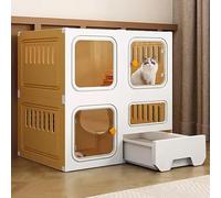 Cat Cage Indoor, Cat Enclosure, Cat Cage Crate, Cat cage with litter box, Cat Playpen, with litter box, cat hammock, enclosed cat cage, for 1-2 Cats, Ferret, Chinchilla, Rabbit, Small Animal