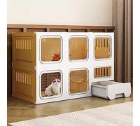 Cat Cage Indoor, Cat Enclosure, Cat Cage Crate, Cat cage with litter box, DIY Cat Playpen, with litter box, cat hammock, enclosed cat cage, for 1-2 Cats, Ferret, Chinchilla, Rabbit, Small An (10