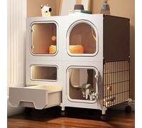 Cat Cage Indoor, Cat Enclosure, Cat Cage Crate, Pull-out cat litter box with litter box, portable, easy to assemble, for 1-2 Cats, Ferret, Chinchilla, Rabbit, Small Animals ,71*36*75cm/28*14*30in