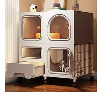 Cat Cage Indoor, Cat Enclosure, Cat Cage Crate, Pull-out cat litter box with litter box, portable, easy to assemble, for 1-2 Cats, Ferret, Chinchilla, Rabbit, Small Animals ,71*36*75cm/28*14*30in