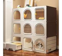 Cat Cage Indoor, Cat Enclosure, Cat Cage Crate, Pull-out cat litter box with litter box, portable, easy to assemble, for 1-2 Cats, Ferret, Chinchilla, Rabbit, Small Animals ,106*36*106cm/42*14*42in
